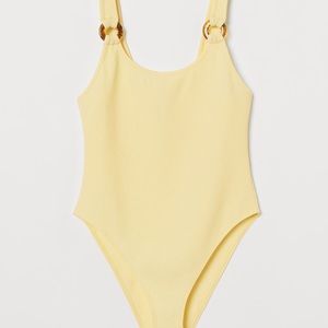 H&M Pale Yellow Ribbed Bodysuit Size Large